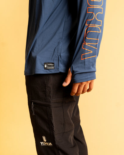 Sun Hoodie Yohua | Serie Híbrida UPF 50+ | Azul
